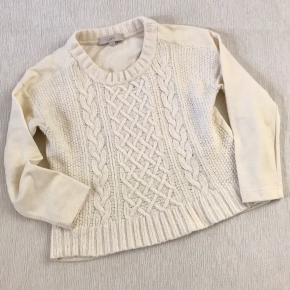 LOFT Sweaters - LOFT Chunky Cable Knit Cropped Sweater Sz S